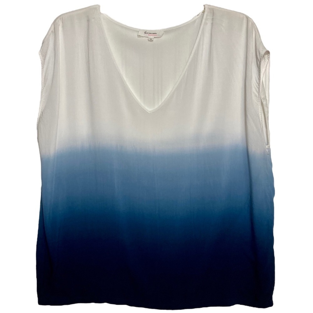 TWO by Vince Camuto Casual Ombré Blue Hues V-neck Blouse, size XL